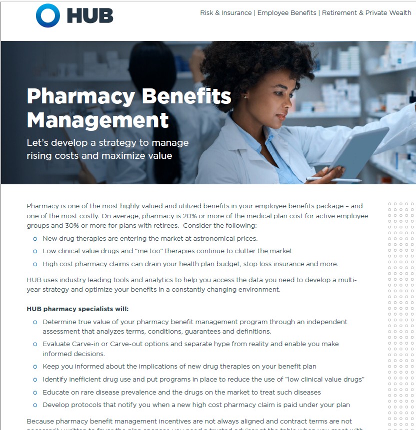 HUB Benefits Pharmacy capabilities